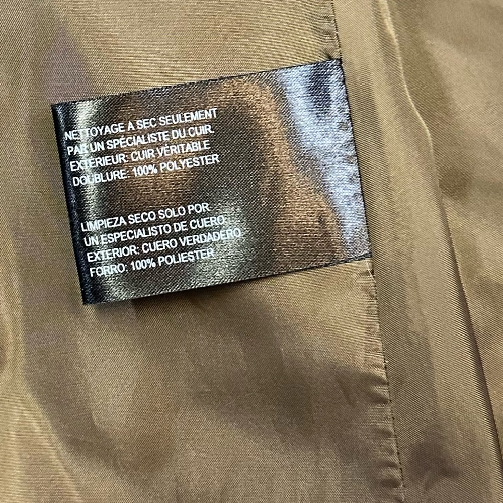 Bernardo Brown Ladies Leather Jacket Gold Metallic W| Pockets Jacket Size M EUC - Picture 10 of 13